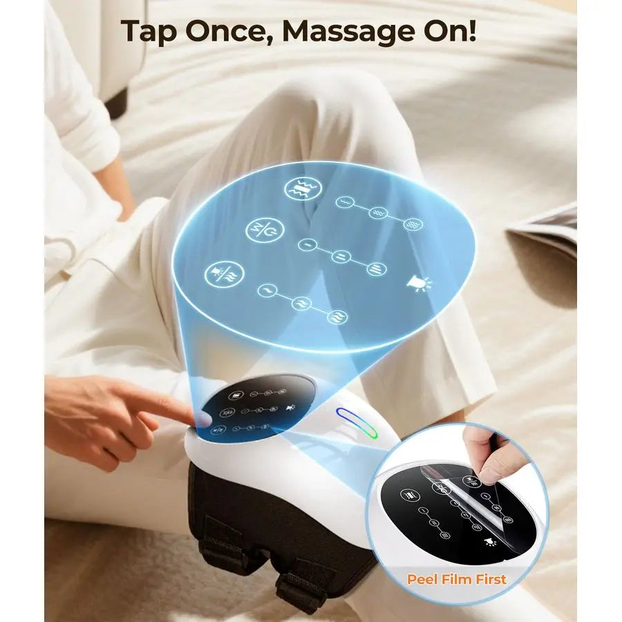 First 360 Knee Massager with 1Second Heat Cordless Red Light Therapy for Joint Comfort, 3 Intensity Levels, Perfect for Athletes