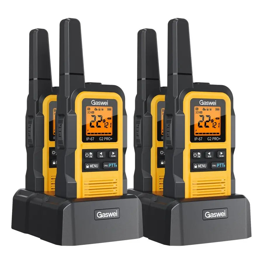 HeavyDuty Walkie Talkies IP67 Waterproof TwoWay Radios with NOAA Weather Alert amp Floating 2Watt Long Range for Job Sites, Hunt