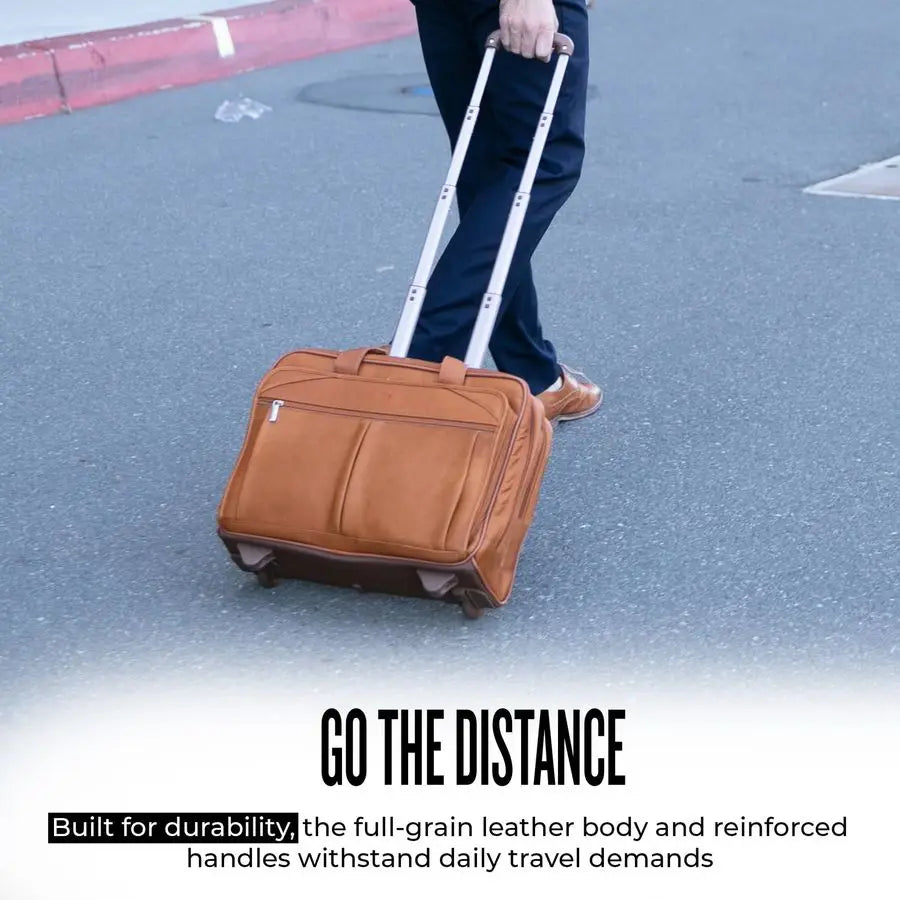 Rolling Case with Wheels Roller Laptop Bag, Wheeled Briefcase for Women amp Men, Carry On Size for Travel, Fits 15.6 Computer Wa