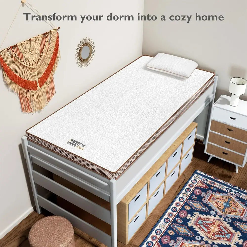 Mattress Topper Twin XL for College Dorm - Gel Memory Foam Bed Toppers with Breathable Removable Cover, CertiPUR-US Certified Co