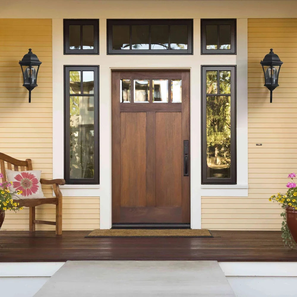 2-Pack Vintage Wall-Mounted Outdoor Lantern Light Elegant Black Metal Sconce for Porch Patio Garden Lighting (Bulb Not Included)