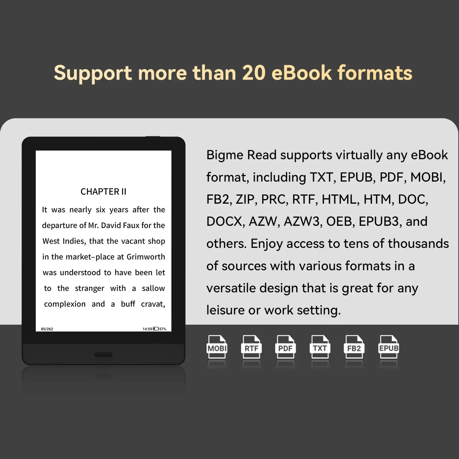 Bigme Read 6-inch e-paper book, 36-level front light, Android open system, Google Play & Kindle Supported, Mini portable ereader