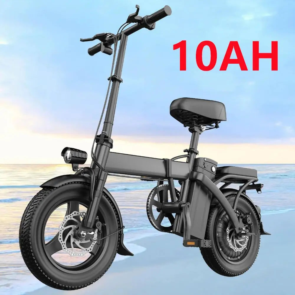 14" Mini Folding Electric Motorcycles E Bike for Adults, 450W Peak Motor Ebike 20Mph 10.4AH 15AH Adults Electric Bicycle