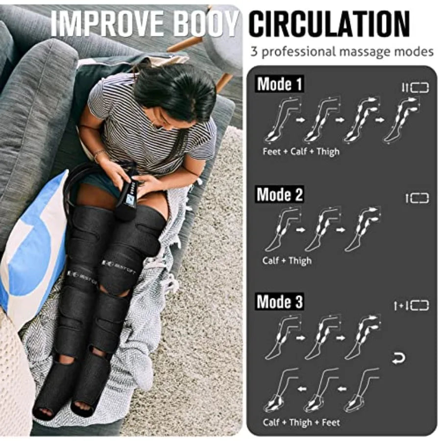 Air Compression Leg Massager with Heat for Relaxation and Recovery Perfect Gift for Mom Dad Men Women Loved Ones Ideal for Chri