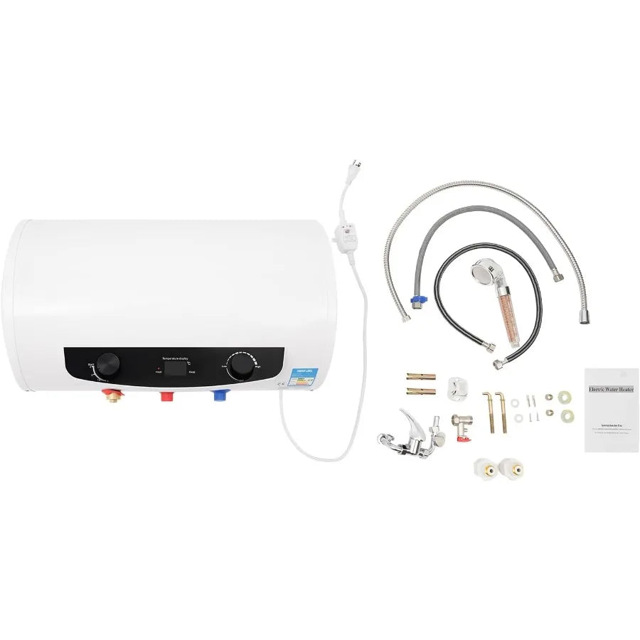 Electric Tank Hot Water Heater 110V 1500W 25-75 IPX4 Wall Mounted Quick Heating Tap Shower Water Heater Warmer with Faucet and