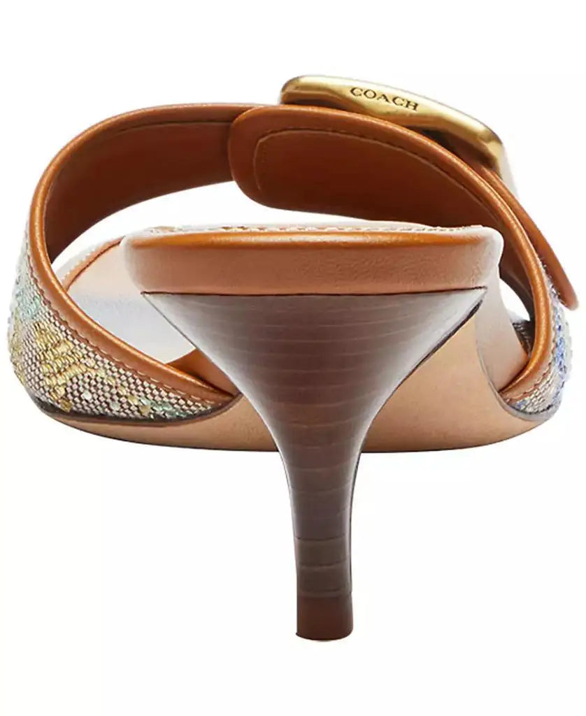 COACH | Women's Margot Slip-On Crystal Signature Jacquard Sandals