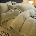 Dark Grey Soft Fluffy Queen Comforter Set Cozy Warm Anti-Static 4-Piece Winter Bedding Set with Comforter Fitted Sheet Pillow S