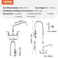 SucceBuy Commercial Faucet with Pre-Rinse Sprayer Wall Mount Kitchen Sink Faucet Brass Constructed Device with Pull Down Spray