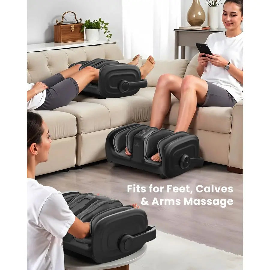 Shiatsu Foot Massager Machine, Foot Calf Massager with Heat, Squeeze amp Vibration Massage, Remote Control, UP to Men Size 14