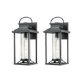 Outdoor Porch Lights Textured Black Exterior Lighting Fixtures Wall Mount Modern Outdoor Wall Sconce Lantern (2 Pack)