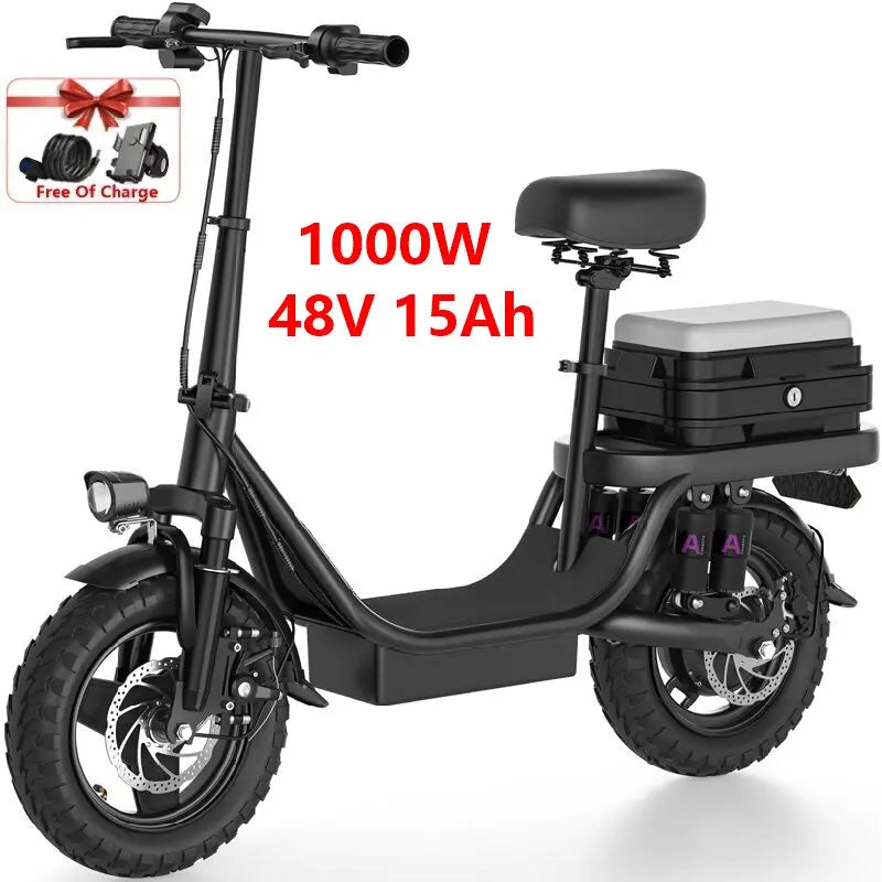 Zefiora S10 14 Inch Electric Bike,30mile 48v 15ah 17.5ah 1000w Ebike,capable Of Climbing 25° Slopes,for Cycling Electric Bicycle