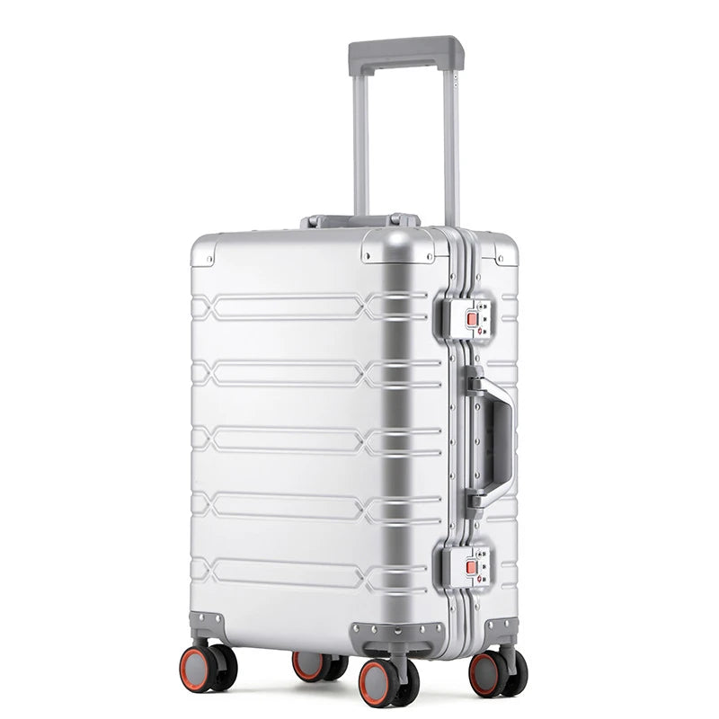 All Aluminum Travel Suitcase Airline Approved Rolling Luggage  Suitcase Luggage Hard Shell Carry On Luggage with Spinner Wheels