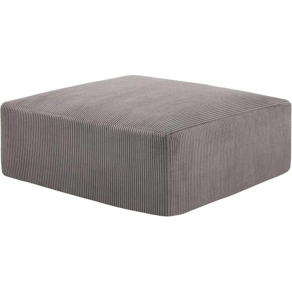Square Stuffed Ottoman Pouf for Sofa Couch, Corduroy Poufs with Foam Chunk Filling, Furry & Fluffy Foot Stool Movable Ottoman. 4