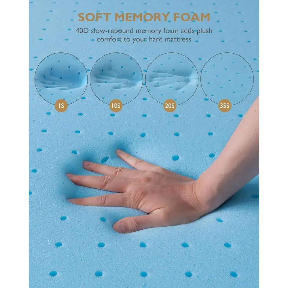Mattress Topper Twin XL for College Dorm - Gel Memory Foam Bed Toppers with Breathable Removable Cover, CertiPUR-US Certified Co