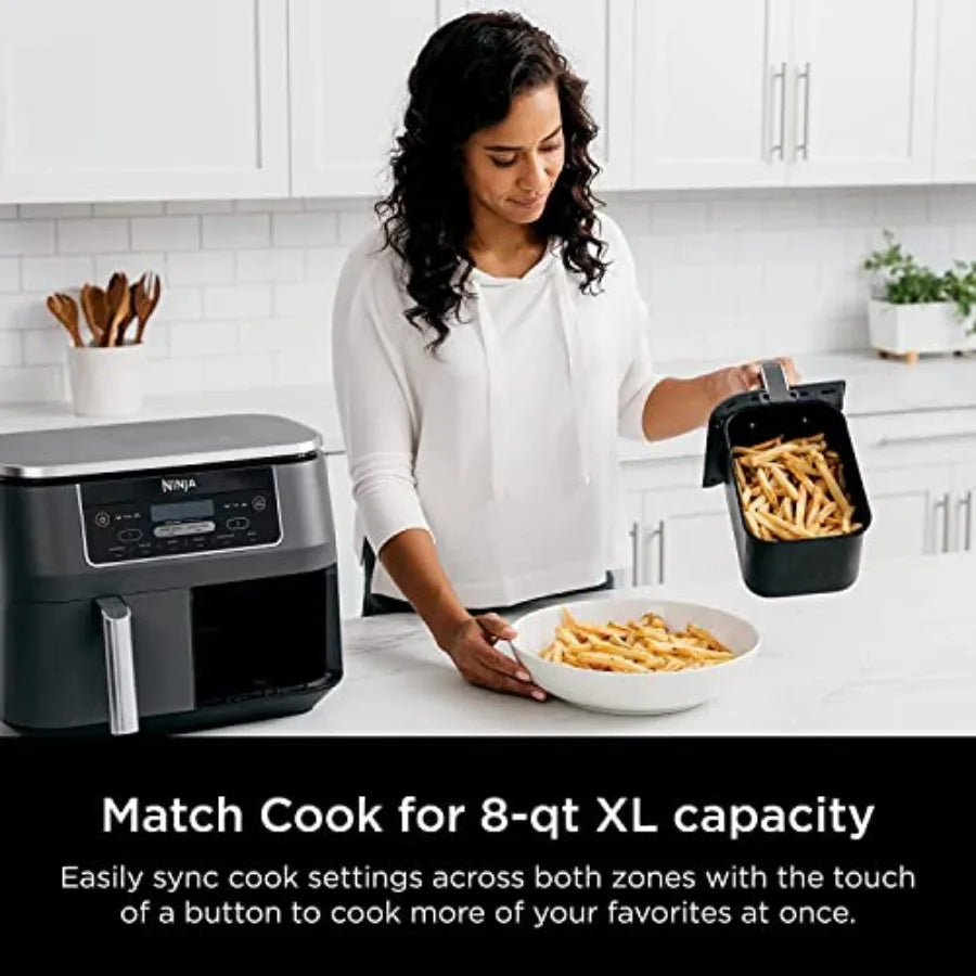 6-in-1 DualZone Air Fryer with 8-Quart Capacity and Dual Basket Design for Simultaneous Cooking at Different Temperatures Ideal