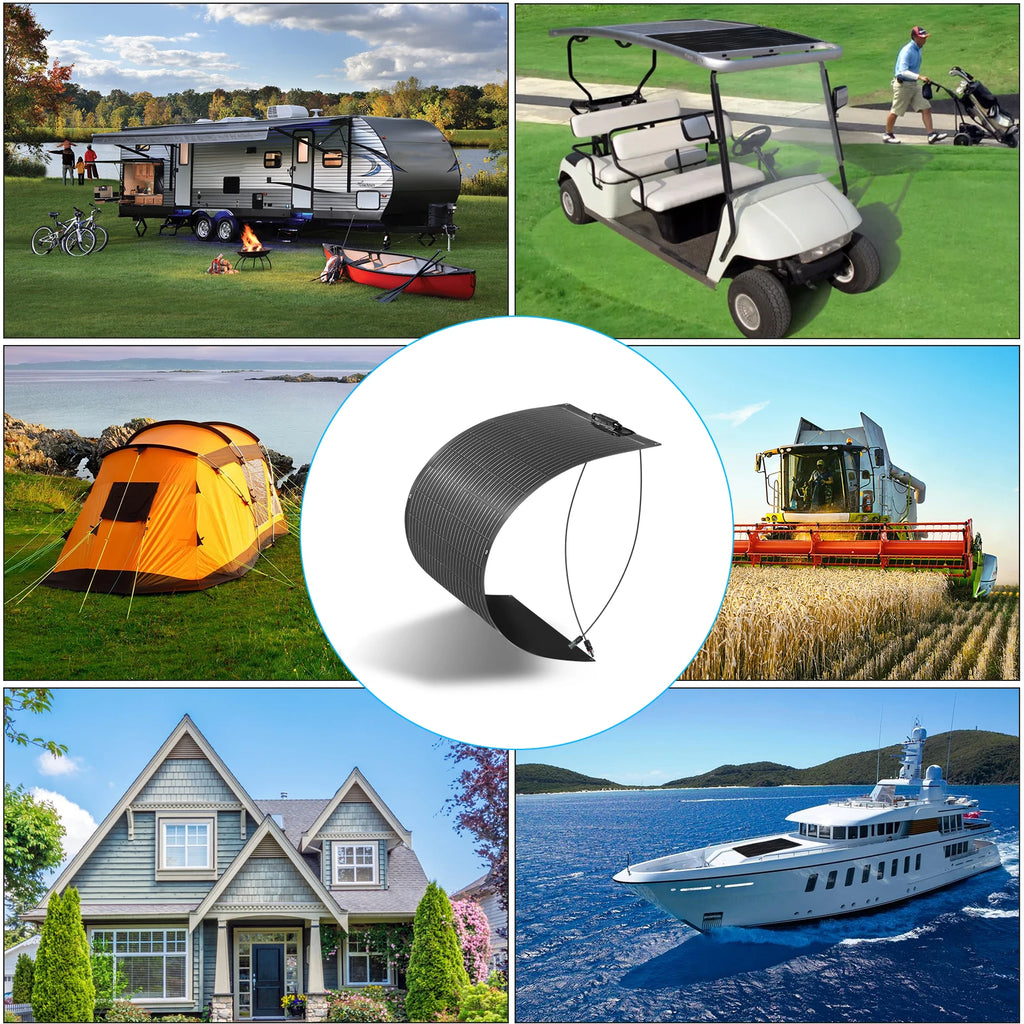 1000W - 100W flexible solar panel solar Power IP68 sealing level, suitable for roofs, motor home, balconies, Yacht Boat etc