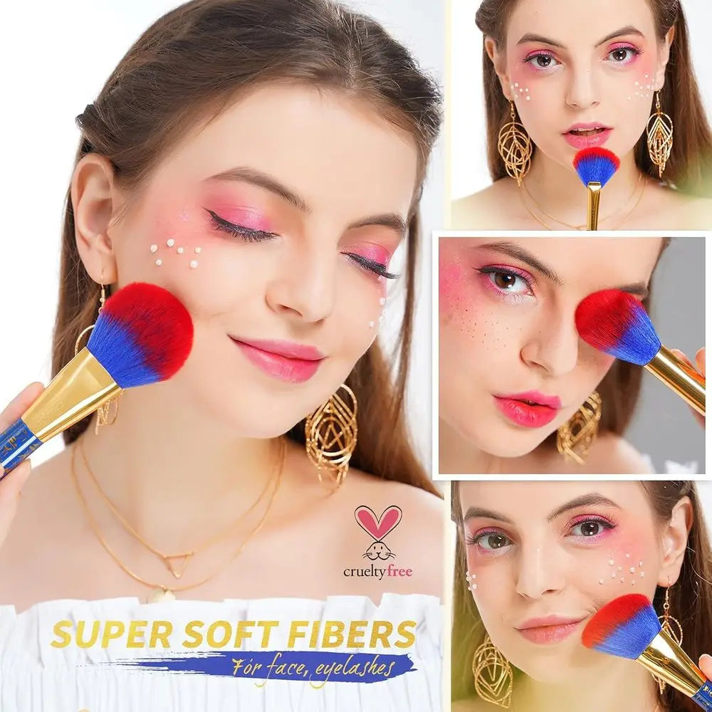 Makeup Brush Set + 54 Color Eye Palette Premium Synthetic Kabuki Blending Powder Blush Concealers Eye Makeup Brushes Set