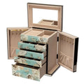 Glass Jewelry Box 5-Layer Storage Case Jewerly Boxes for Women Girls Jewelry Gift Decorative Boxes Art Painting Tabletop Orname