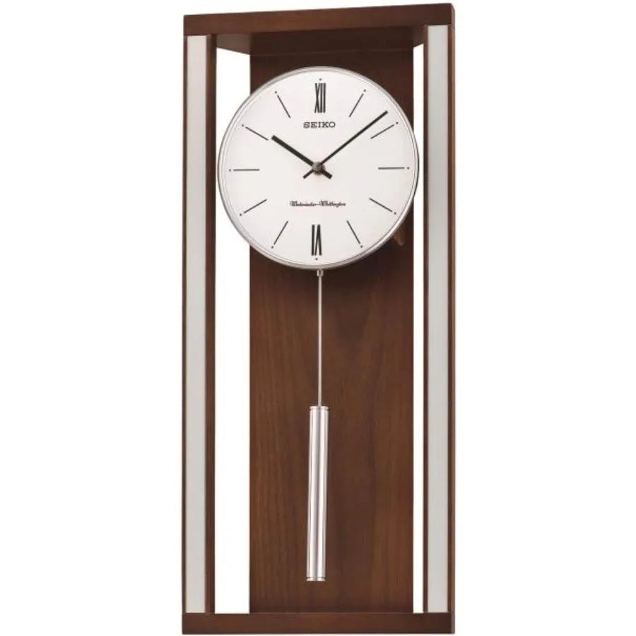 Modern Sophisticated Wall Clock with Pendulum and Dual Chimes for Elegant Home Decor Perfect for Living Rooms Offices and Entry