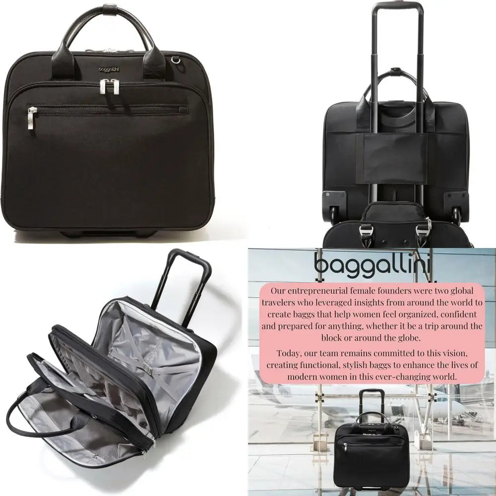 Baggallini Women's Dual Wheel Rolling Tote Bag