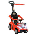 3 in 1 Kids Push Car with Safety Fence Music Horn and Canopy Baby Ride on Toddler Sliding Car for Children Travel Outdoor Play