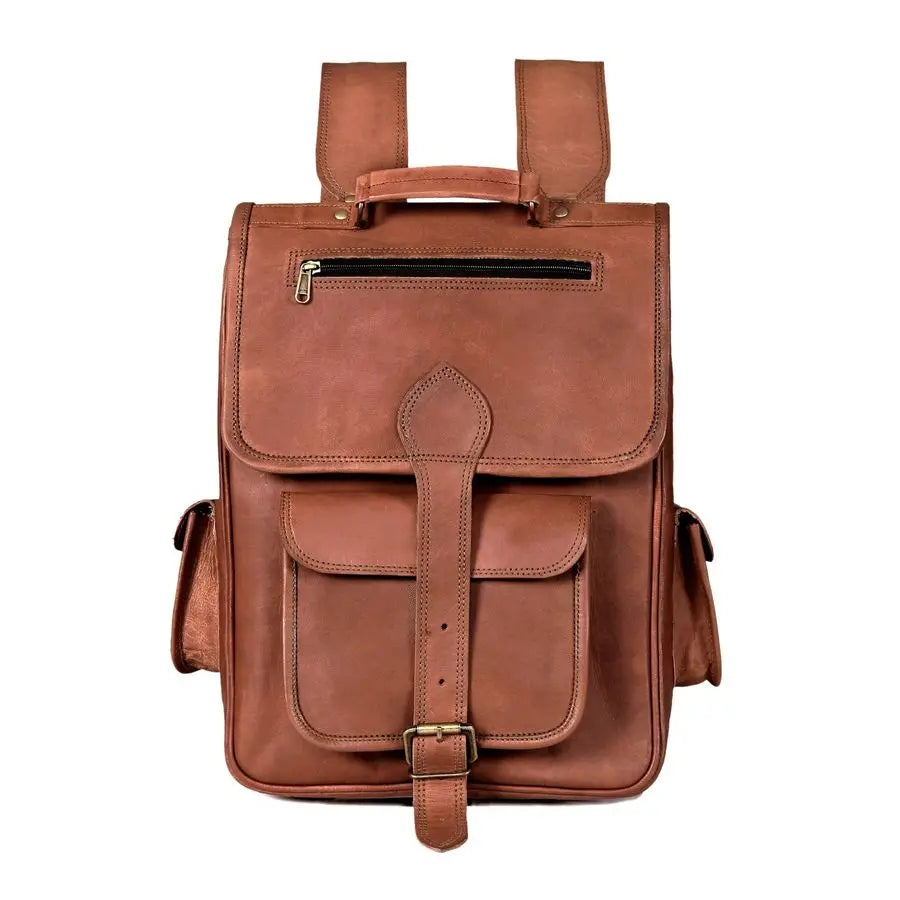 Full Grain Leather Laptop Backpack, Handmade Rucksack, Premium Quality amp Classic Charm, leather backpack for men and women For