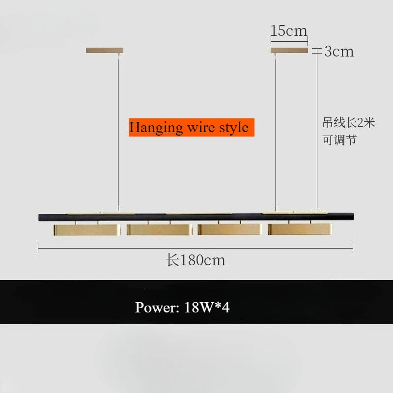 Modern Minimalist Strip Led Pendant Lights Long for Table Living Dining Room Coffee Desks Kitchen Chandelier Home Decor Fixture