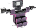 Rolling Makeup Train Case, Makeup Train Case, Large Capacity, Easy To Carry, Rolling Design with Retractable Trays and Drawers