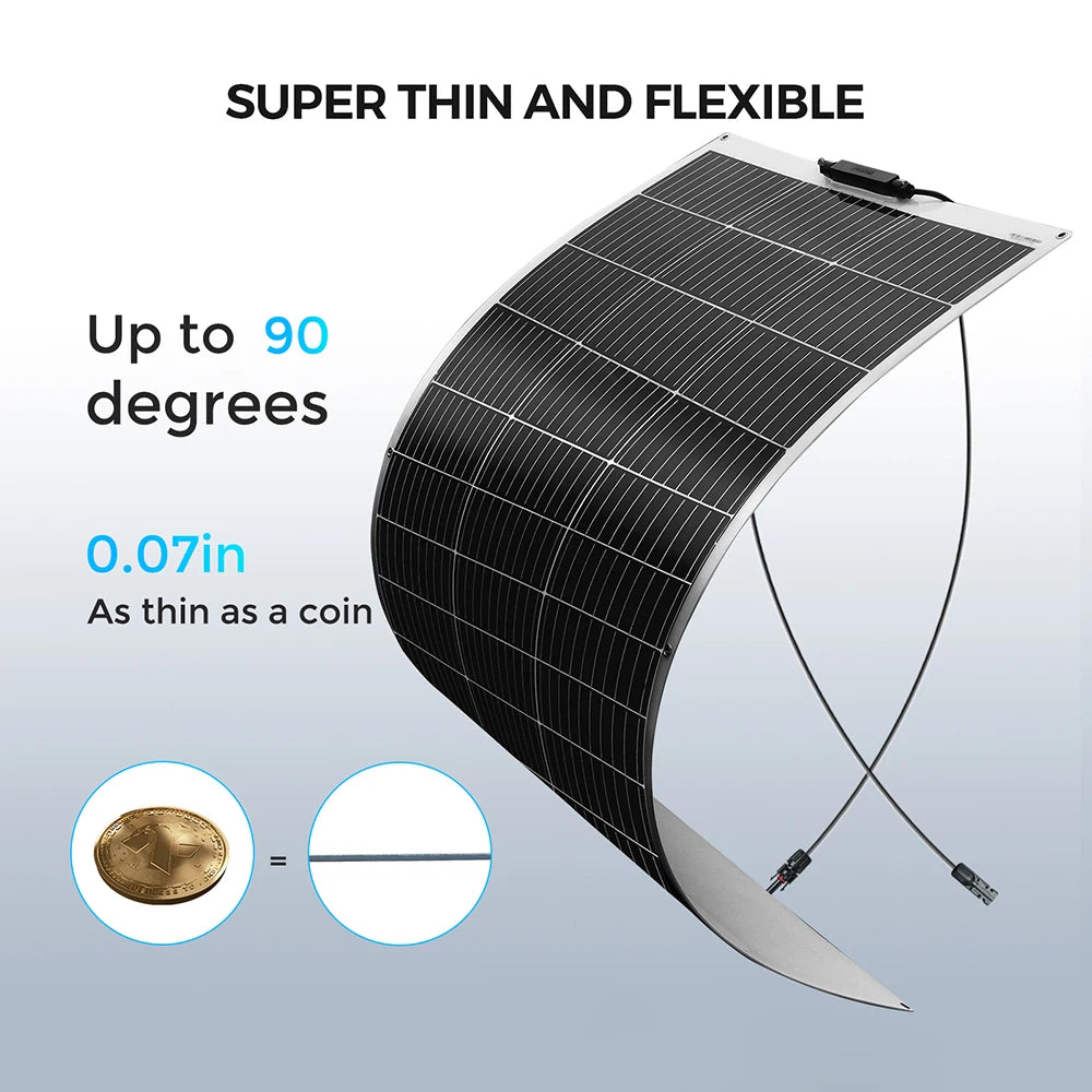 1200W 600W 480W 120W 18V Monocrystalline Semi-flexible Solar Panel 1~10 pcs solar plate 120 W choose from) For RV/Boat/Car/Home