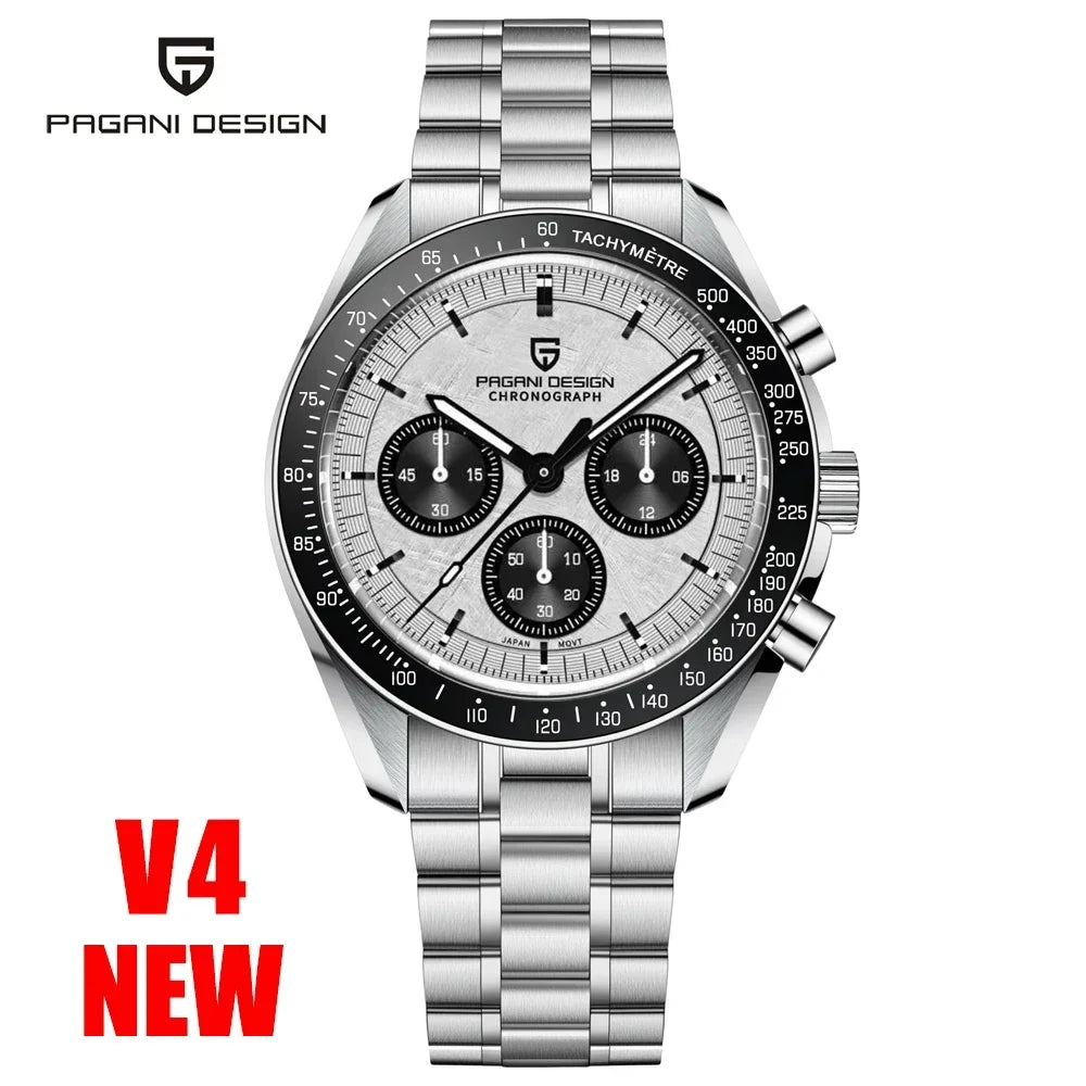 PAGANI DESIGN V5 PD1701 Moon Watches Luxury Quartz Watch For Men Sport Speed Chronograph AR Sapphire glass 100M Waterproof 2025