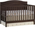 4-in-1 Convertible Crib, Espresso Brown Finish, Greenguard Gold Certified Baby Crib to Toddler Bed Conversion