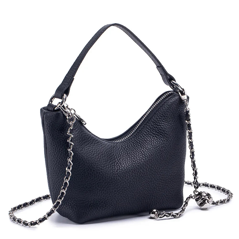 Small Crossbody Bags Purse for Women Detachable Chain Strap Messenger Bag Trendy Leather Dumpling Shape Lightweight Mini Handbag