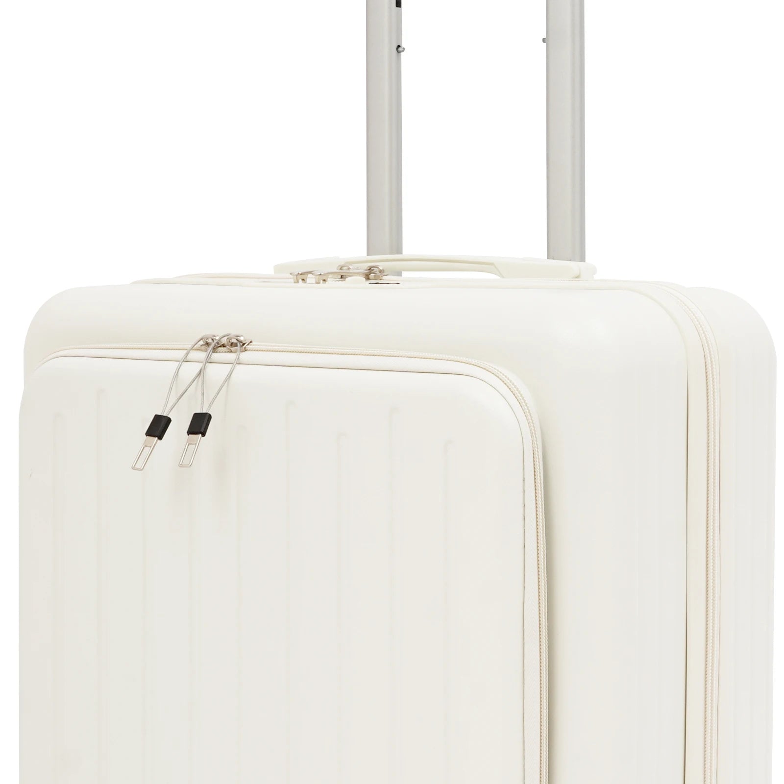 18" Boarding Suitcase Suitcase with Front Compartment Travel Luggage Suitcase with USB Port for Students Business Tourists