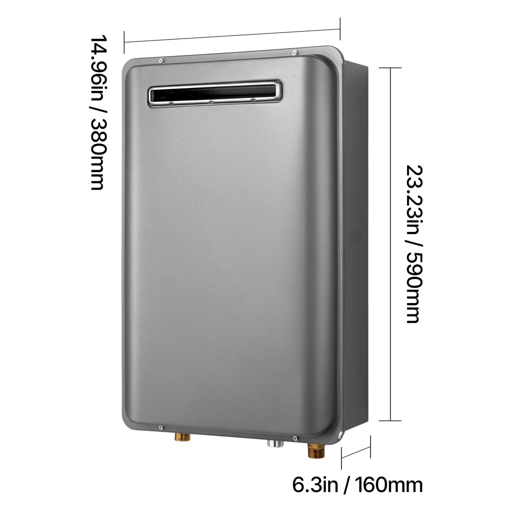 SucceBuy Propane Tankless Water Heater 5.3/8 Gal Outdoor 120000 BTU Instant Hot Water HeaterSmart Temperature Control for House