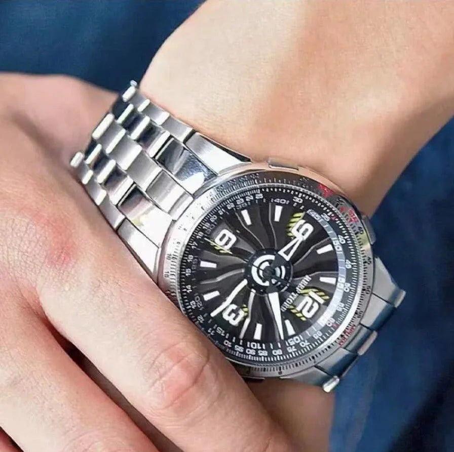 REEF TIGER men's automatic mechanical watch, a fashionable men's watch with a rotating dial and a novel design