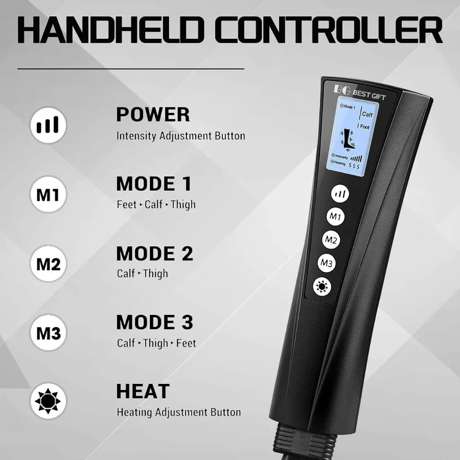Bestgift Christmas Gifts for Men Women Mom Dad Mother's Day Father's Day Air Compression Massager with Heat for Foot Leg Calf T