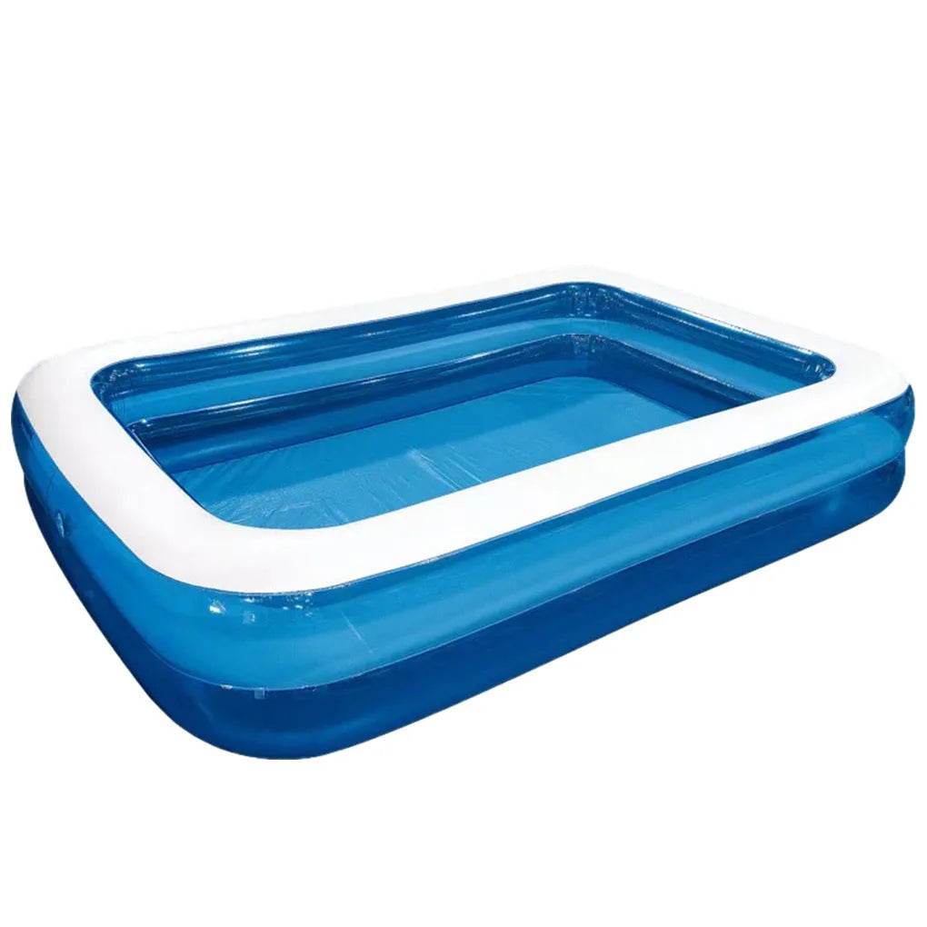 Inflatable Swimming Pool Blow Up Family Kiddie Pool for Kids Adults Babies Toddlers Outdoor Garden Backyard, Rectangle
