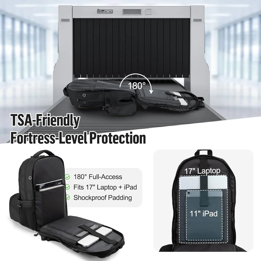 Tactical Backpack with Lunch Box for Men: Laptop Compartment Bookbag with lunchbox for Work School for Women Mens Black