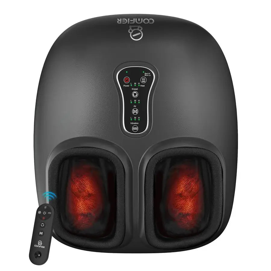 Shiatsu Foot Massager with Heat, Kneading Rolling,Vibration, Compression,Remote Control,Foot Massage for Neuropathy,Plantar Fasc