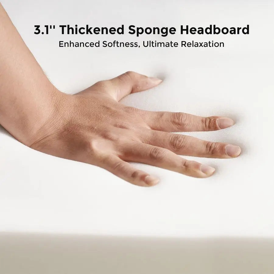 Headboard Queen Size with 3.1 HighDensity Sponge Backrest, Modern Striped Head Board Only, Adjustable Height, 2 Screw Easy Assem