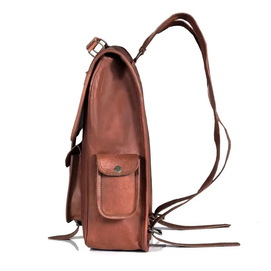 Full Grain Leather Laptop Backpack, Handmade Rucksack, Premium Quality amp Classic Charm, leather backpack for men and women For