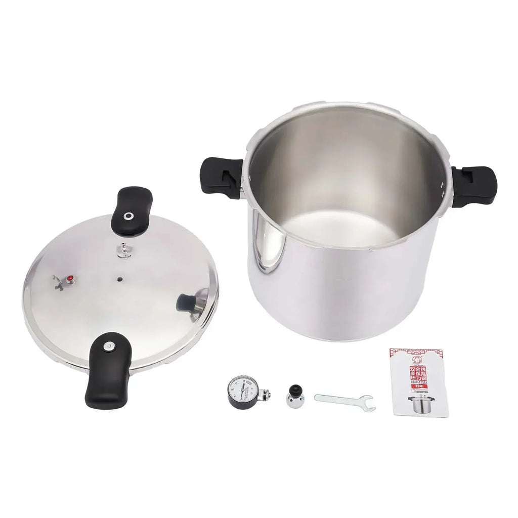 23 Quart Aluminum Pressure Cooker Stainless Steel Pressure Canner with Gauge Release Valve for Family or Commercial