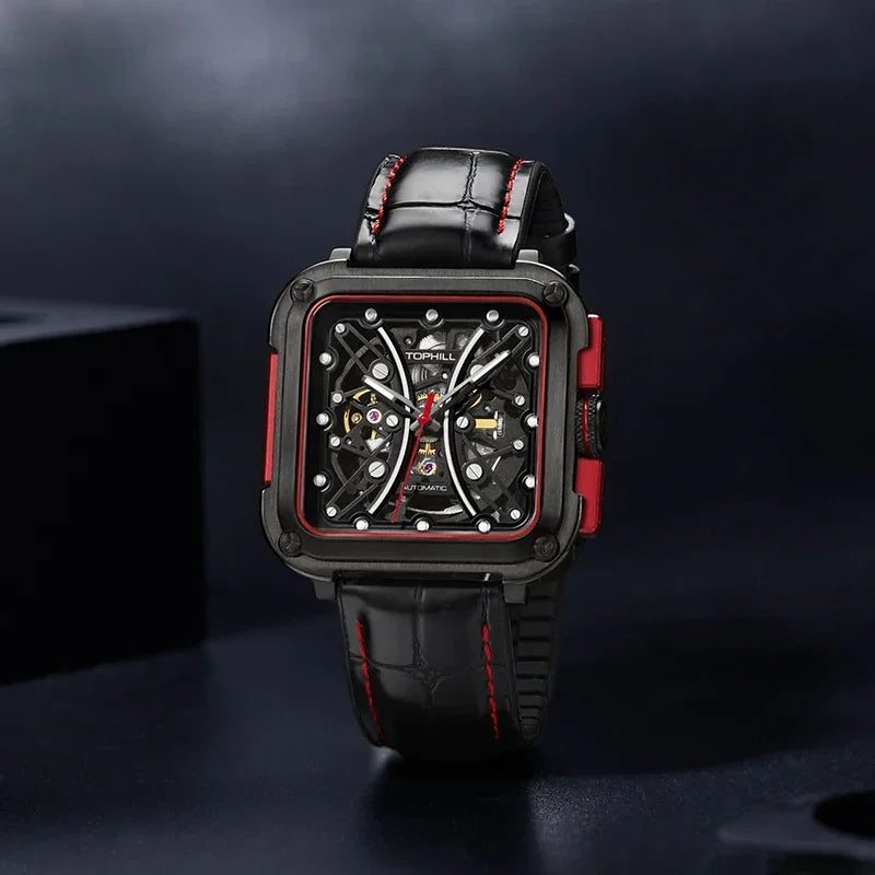 TOPHILL Super Luminous Men Hollow Automatic Mechanical Watches For Men 28D0 Automatic Movement Sapphire Wristwatches Waterproof