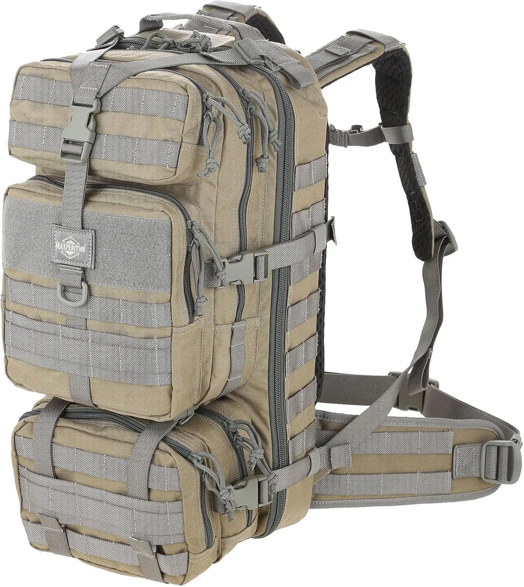 36L Tactical Backpack with Detachable Waist Pack, MOLLE Internal Frame Rucksack,MAXPEDITION Gyrfalcon Backpack (Khaki-Foliage)