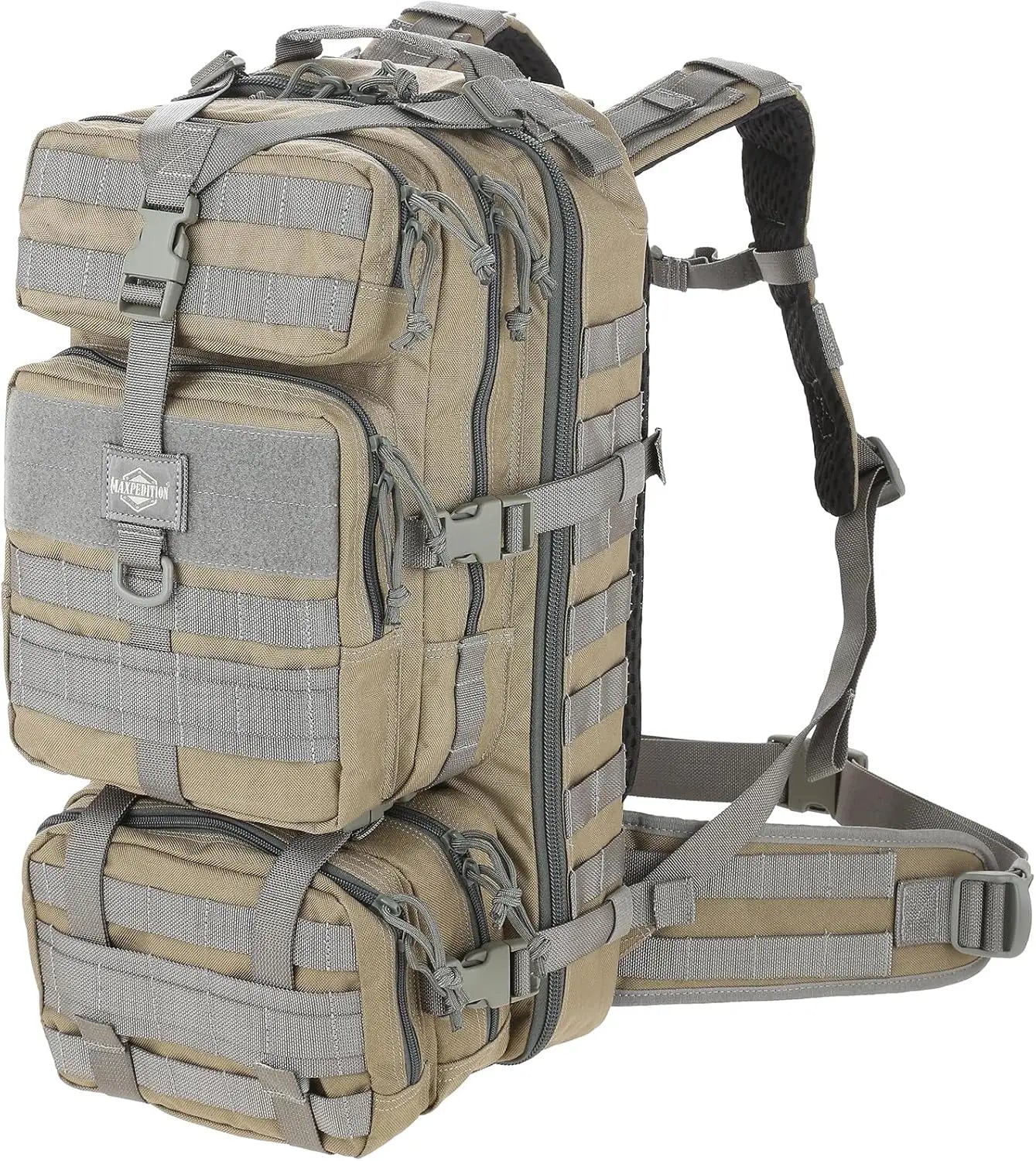 36L Tactical Backpack with Detachable Waist Pack, MOLLE Internal Frame Rucksack,MAXPEDITION Gyrfalcon Backpack (Khaki-Foliage)
