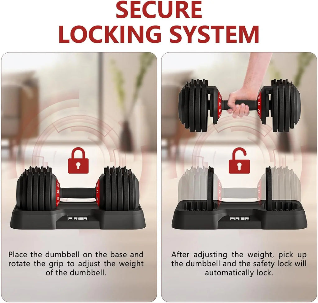 Adjustable Dumbbell Set 55LB, 10-in-1 Weight with Anti-Slip Handle for Full Body Strength Training