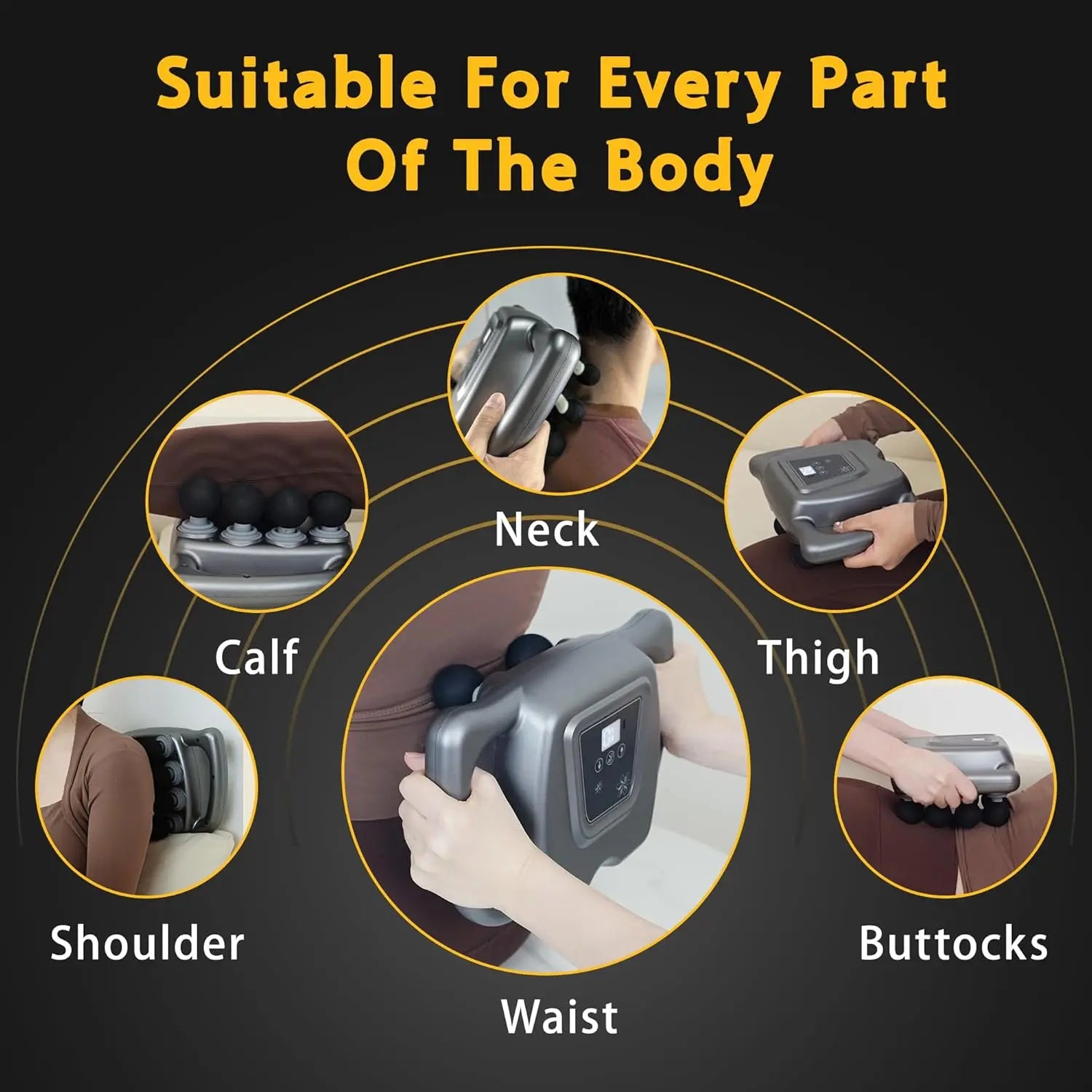 Deep Tissue Massage Gun with 24 Heads, 9 Modes, 99 Intensities for Pain Relief in Legs, Neck, Back