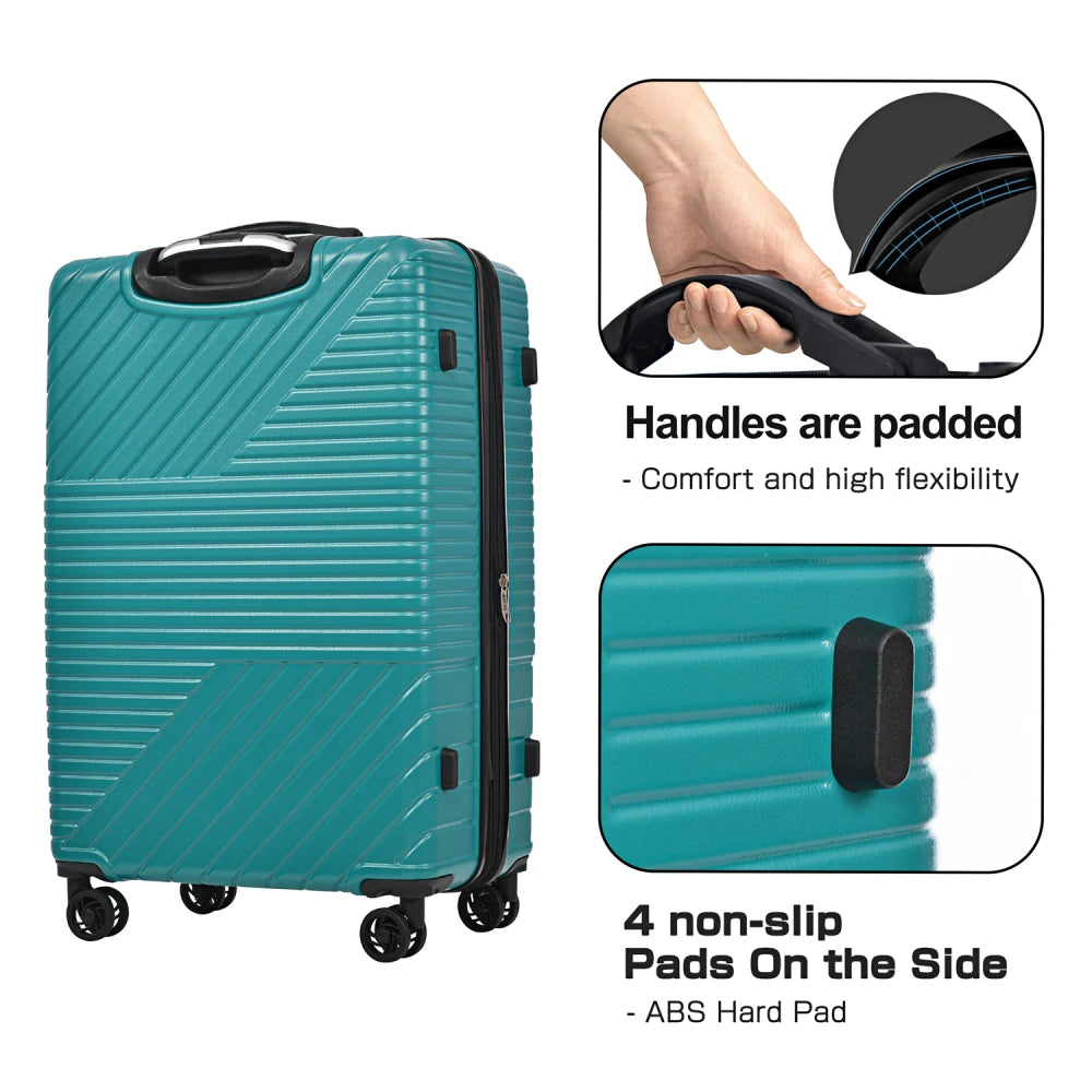 Hardshell Luggage Sets 3 Piece Double Spinner 8 Wheels Suitcase with TSA Lock Lightweight 20''24''28''