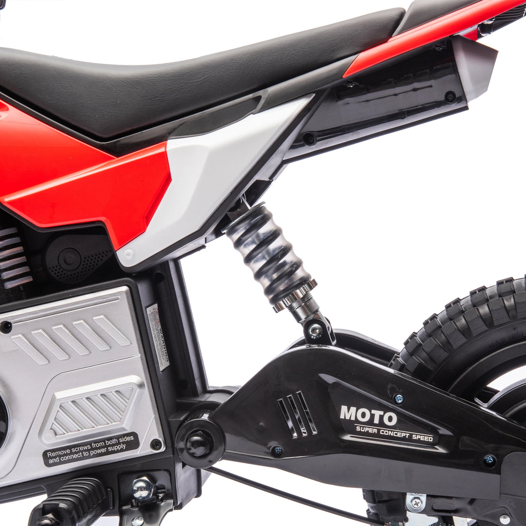24V 200W Electric Motorcycle, 3.11-9.32MPH Max Speed, Rear Shock Absorber, LED Light, Bluetooth & Music
