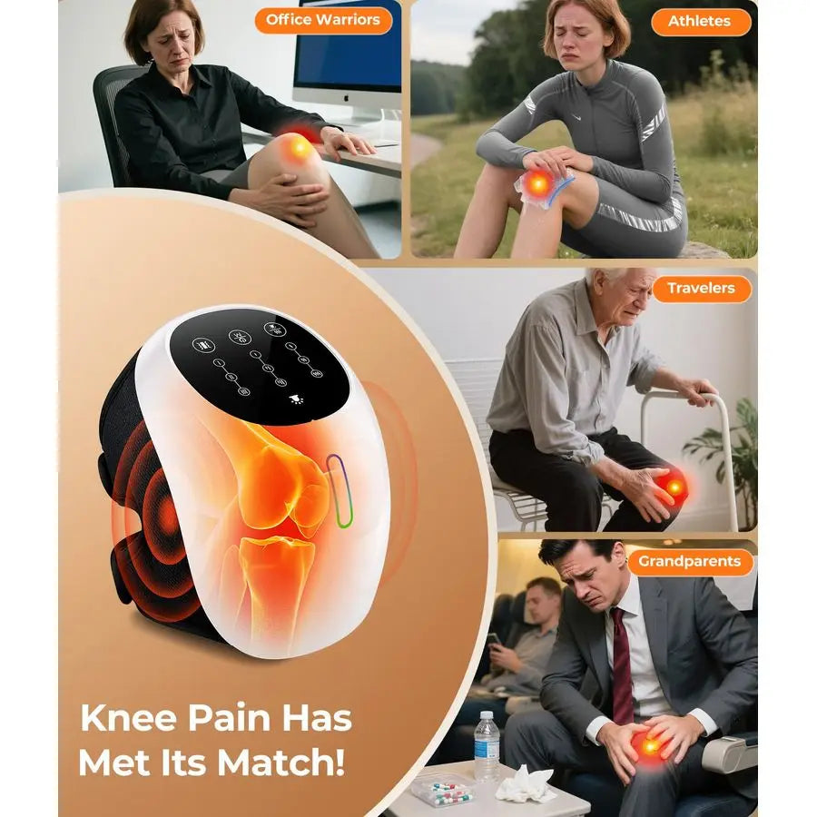 First 360 Knee Massager with 1Second Heat Cordless Red Light Therapy for Joint Comfort, 3 Intensity Levels, Perfect for Athletes